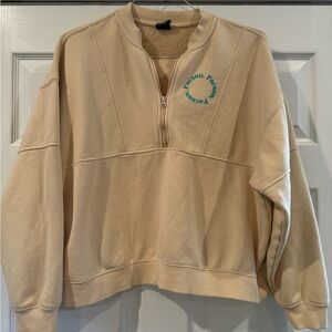 PacSun Beige Fleece Quarter-Zip Pullover